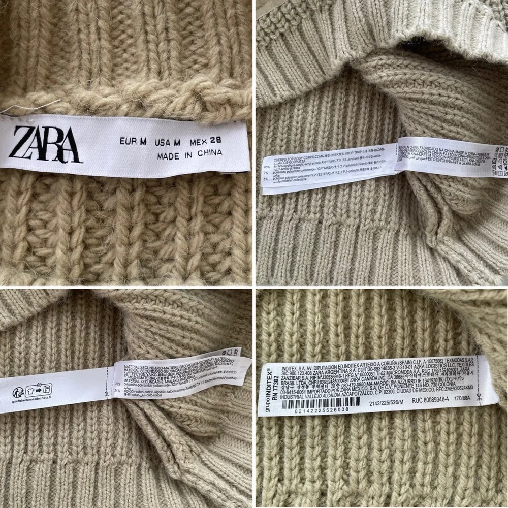 Zara Olive Green Crew Neck Sweater - Picture 13 of 13